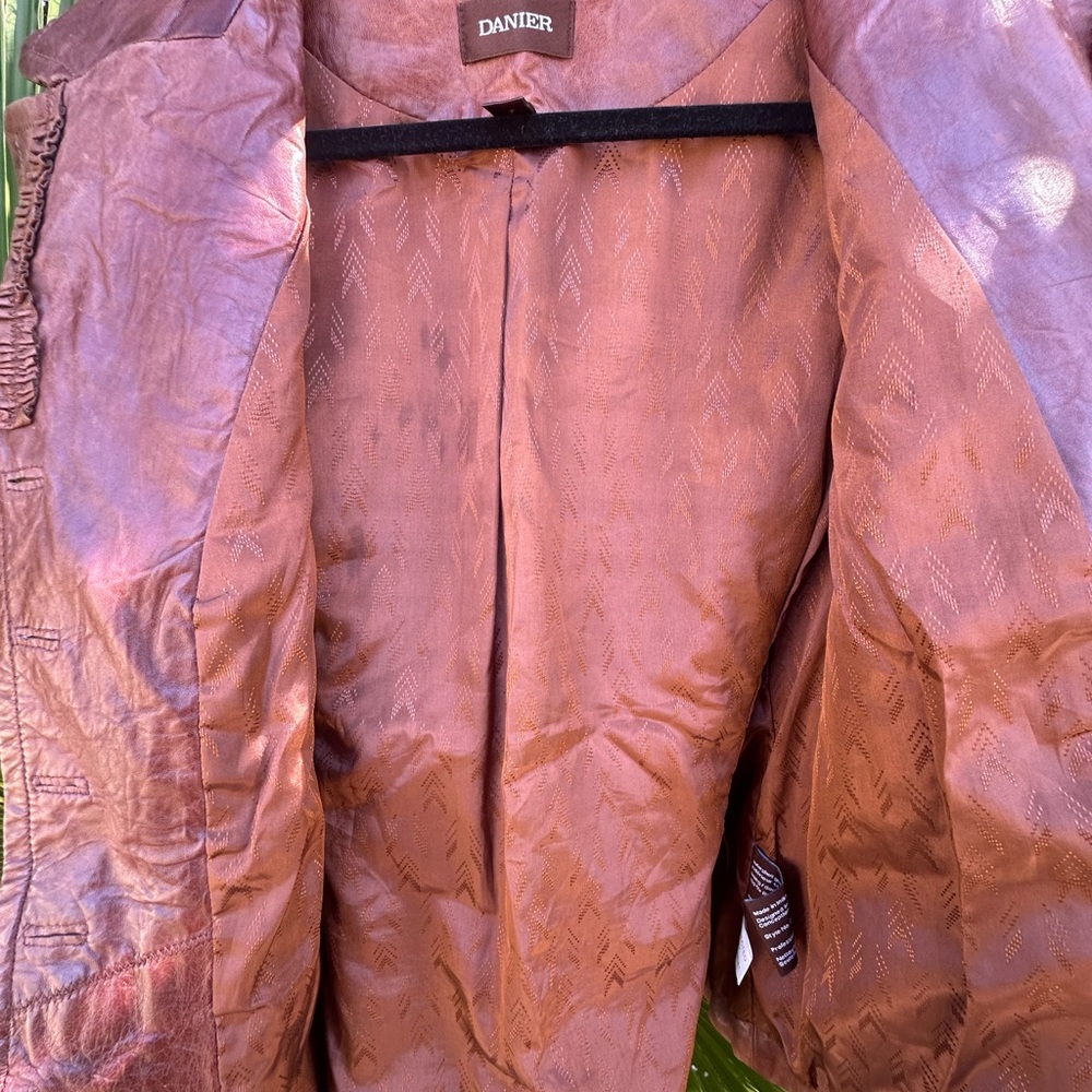 Danier Tan Leather Jacket With Button Detailing - image 5